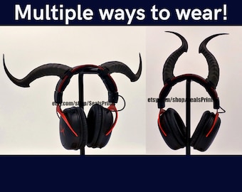 Tiefling Horns Attachment for Headset, Gaming and Streaming Headset Accessories, cosplay, gaming streamer gift, goat horns, ram horns, bard