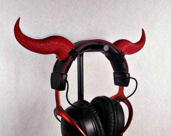 ヘッドセット用湾曲した悪魔の角アタッチメント、ゲームおよびストリーミングヘッドセットアクセサリー、コスプレ、ストリーミング小道具、ゲームストリーマーギフト
