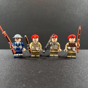 Custom Printed 4 British Soldiers WW2 Army Minifigures