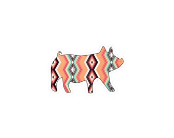 Western Show Pig Sticker Vinyl Decal Sticker Barrow Boar Sow Gilt Hog