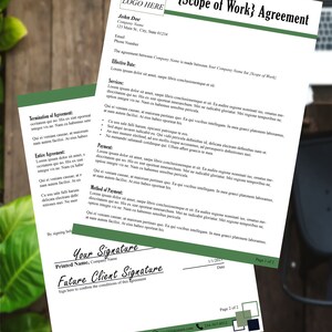 DIY Customizable Professional Contract Agreement Template Small Business Word Document Downloadable
