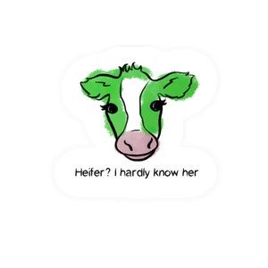 Cute Cow Sticker Kiss Cut Vinyl Funny Artistic Holstein Graphic - Green