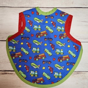 Śliniaczek dla niemowląt, wzór Bapron, osłona do karmienia niemowląt, prezent na baby shower, ręcznie robiony, 100% bawełny, miękki flanelowy tył, chłonny, samochodziki
