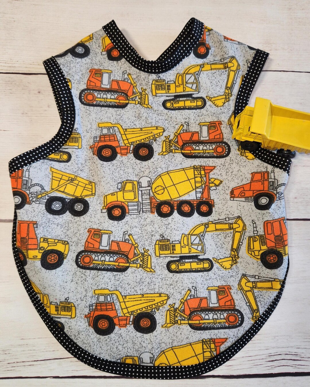 Handmade Heavy Equipment Baby Bib, Absorbent Cotton Flannel Bapron ...