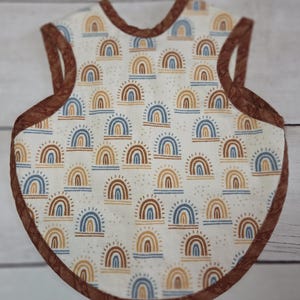 Bavaglino per neonati Boho Rainbo, in flanella di cotone fatta a mano, grembiule assorbente