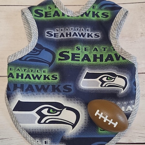 NFL Seattle Seahawks Baby Bib, Handmade Cotton Flannel Bapron