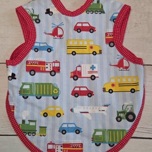 City Traffic Baby Bib, Handmade Cotton Flannel, Infant Feeding Bapron