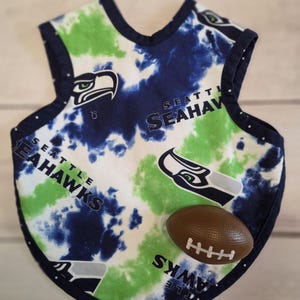 NFL Seattle Seahawks Baby Bib, Handmade Cotton Flannel Bapron