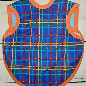Handmade Plaid Baby Bib, Absorbent Cotton Flannel Bapron