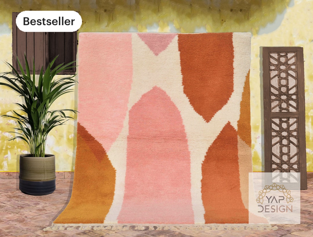 70 OFF Modern Geometric Moroccan Area Rug Handcrafted Berber Carpet