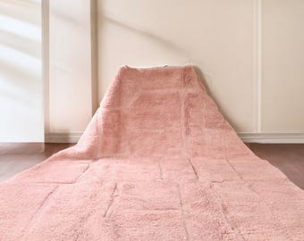 Blush Pink Marokkanischer Teppich - Handgefertigter Teppich aus Wolle - Modernes Geometrisches Berber Design - Benutzerdefinierte Größe - Boho Feminine Raumdekoration - Marokkanischer Teppich