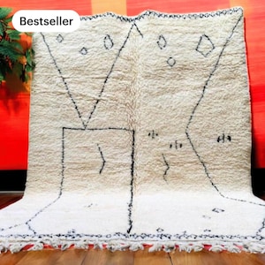 Beni ourain rug, Authentic Moroccan rug, Berber carpet, Genuine Wool rug, Handmade rugs, Beni ourain style, Area rug, Tapis berbere, Teppich