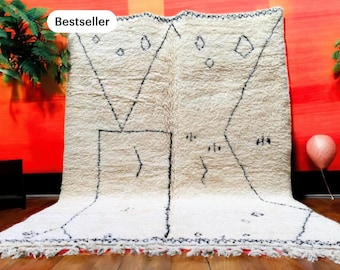 Beni ourain rug, Authentic Moroccan rug, Berber carpet, Genuine Wool rug, Handmade rugs, Beni ourain style, Area rug, Tapis berbere, Teppich