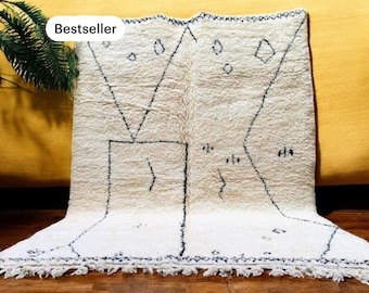 Beni ourain rug, Authentic Moroccan rug, Berber carpet, Genuine Wool rug, Handmade rugs, Beni ourain style, Area rug, Tapis berbere, Teppich