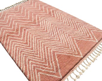 Alfombra rosa para sala de estar: alfombra marroquí rosa, alfombra marroquí roja, alfombra de lana rosa, decoración colorida para el hogar, alfombra bohemia, alfombra peluda, alfombra marroquí personalizada