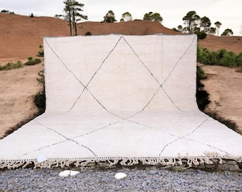 Moroccan rug hand knotted - Beni ourain rug - All wool berber rug - Custom rug - Handmade rug - Genuine lamb wool – Rug for Living Room