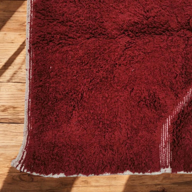 Deep Red Area Rug Moroccan Rug, Custom Rug, Deep Red Moroccan Wool Rug - Bold Handwoven ...