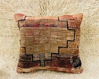Best Selling 70% off** 18x18 Moroccan Wool Pillow - Handwoven Berber Cushion for Bohemian Home Decor - Soft and Stylish Floor Seating, Gifts