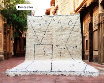 Beni ourain rug, Authentic Moroccan rug, Berber carpet, Genuine Wool rug, Handmade rugs, Beni ourain style, Area rug, Tapis berbere, Teppich