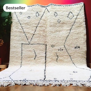 Beni ourain rug, Authentic Moroccan rug, Berber carpet, Genuine Wool rug, Handmade rugs, Beni ourain style, Area rug, Tapis berbere, Teppich