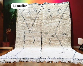 Beni ourain rug, Authentic Moroccan rug, Berber carpet, Genuine Wool rug, Handmade rugs, Beni ourain style, Area rug, Tapis berbere, Teppich