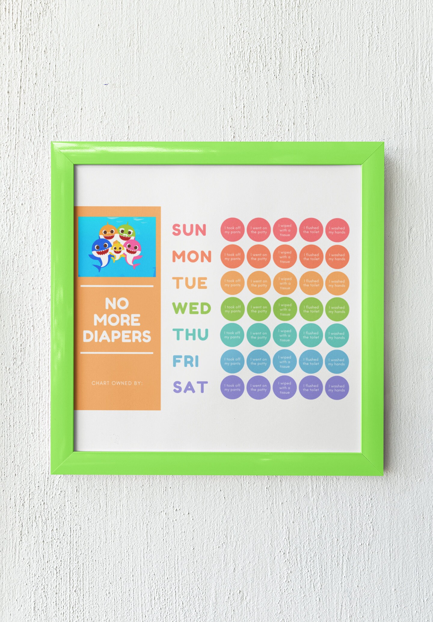 Potty Training Chart, Potty Training for Boys and Girls, Baby Shark Potty Training Chart