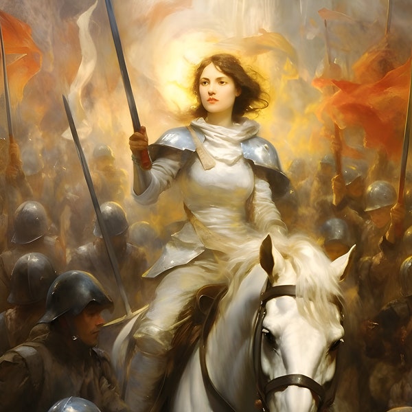 Joan of Arc in Battle Horse Riding French Art Modern Impressionist Classic Fine Art Renoir