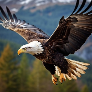 Bald Eagle Soaring Swift Eagle Flying Digital Download Nature Animal Art American Eagle Majestic Bird Patriotic Independence
