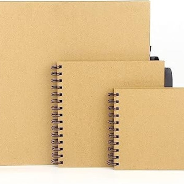 Zaynee Square Scrapbook Photo Album 80-100 Pages/40-50 Sheets, 200gsm Scrap book with Ribbon Closure – Available in 3 Colors and Sizes