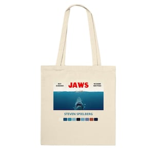 Jaws /100% cotton ECO bag/ Movie Tote Bag/ Canvas Tote Bag/ Aesthetic Tote bag/ Art bag/ Shopping bag