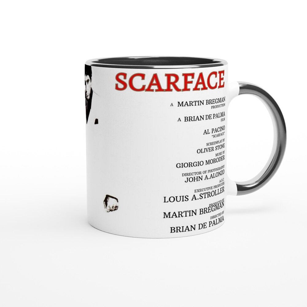 Mug Scarface Tony Montana - Logo Noir Et Blanc Et Rouge - Céramique 325ml - Fabriqué En France