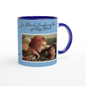 Eternal Sunshine of the Spotless Mind/ Original Cafe/ mug tea/ Cinema lover/ Movie CULT/Christmas idea//Personalized coffee mug Ceramic Blue