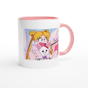Sailor Moon Mug – Usagi Tsukino Anime Gift – 90s Manga Japan Coffee Mug – Cute Bunny Cup
