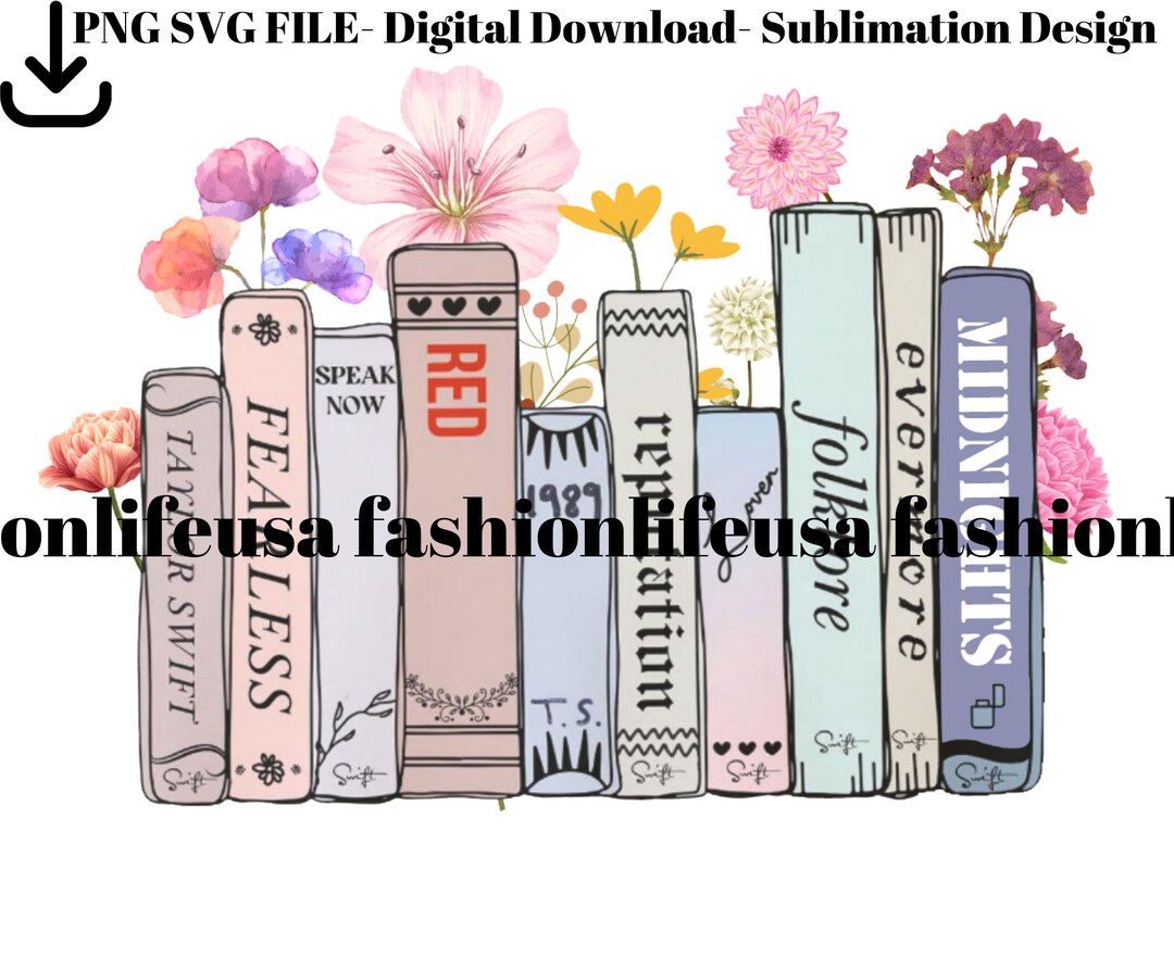 PNG SVG Taylor Swift Album Bookshelf Etsy