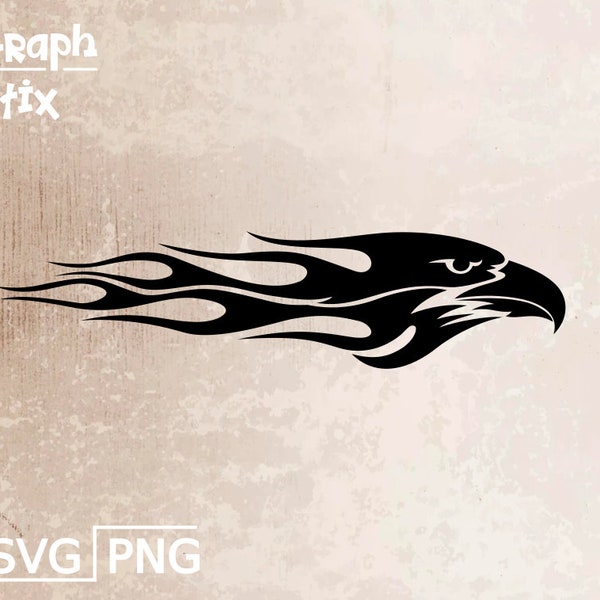 Eagle head tribal flames, logo design, premium vector, decal, Clip art SVG sign for print and cut