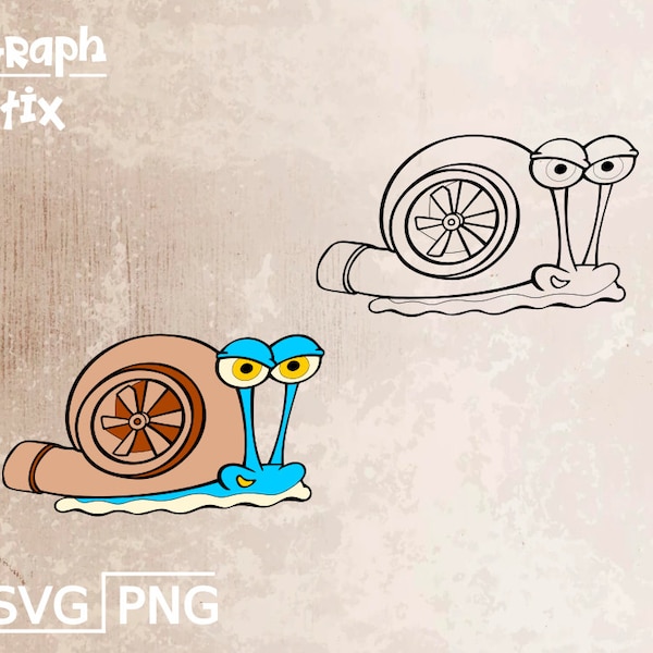 Cartoon, turbo snail, funny premium vector, logo, tattoo, decal, Clipart SVG design for print and cut