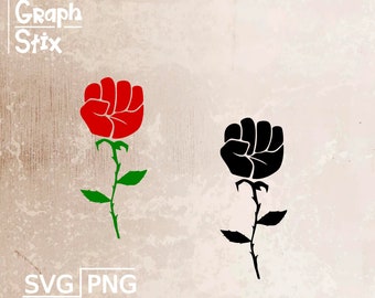 Rose fist petals, women power, design, premium vector logo, decal, Clip art SVG sign for print and cut