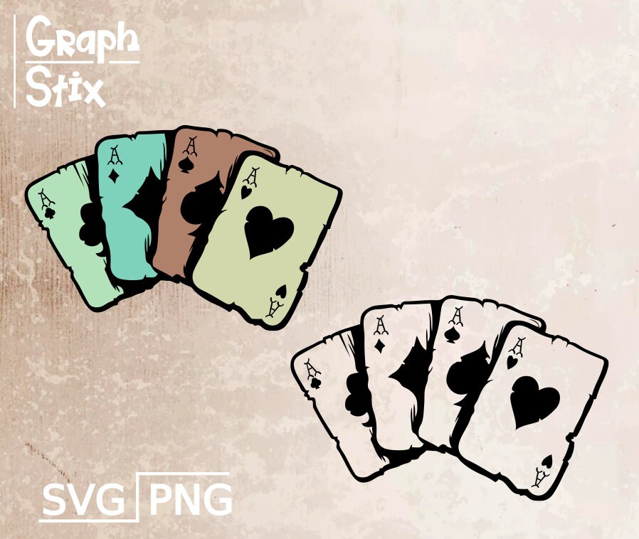 Playing Cards, Four of a Kind, Aces Cards, Premium Vector, Logo, Tattoo