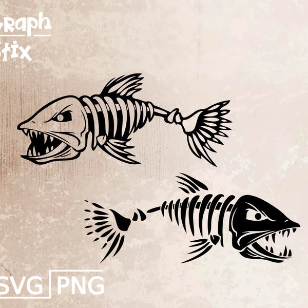 Fish skeleton, pike skeleton, premium vector logo, decal, Clipart SVG design for print and cut