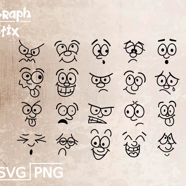 Funny face expressions, premium vector logo, decal, Clipart SVG design for print and cut