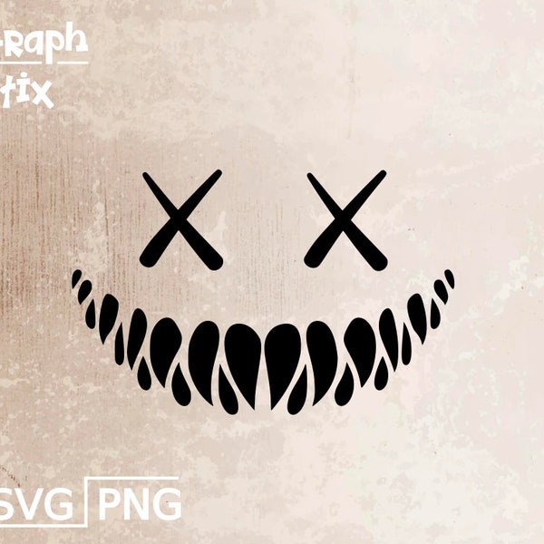 Dead smile, dead smiley face, premium vector logo, decal design, Clipart SVG design for print and cut