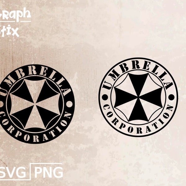 Umbrella corporation, text and logo design, premium vector, decal, Clip art SVG sign for print and cut