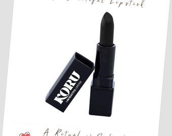 Deep Black - Empowering and Hydrating Matte Lipstick for Self-Love and Natural Beauty Makeup, Nature-Infused Nourishing and Cruelty-Free