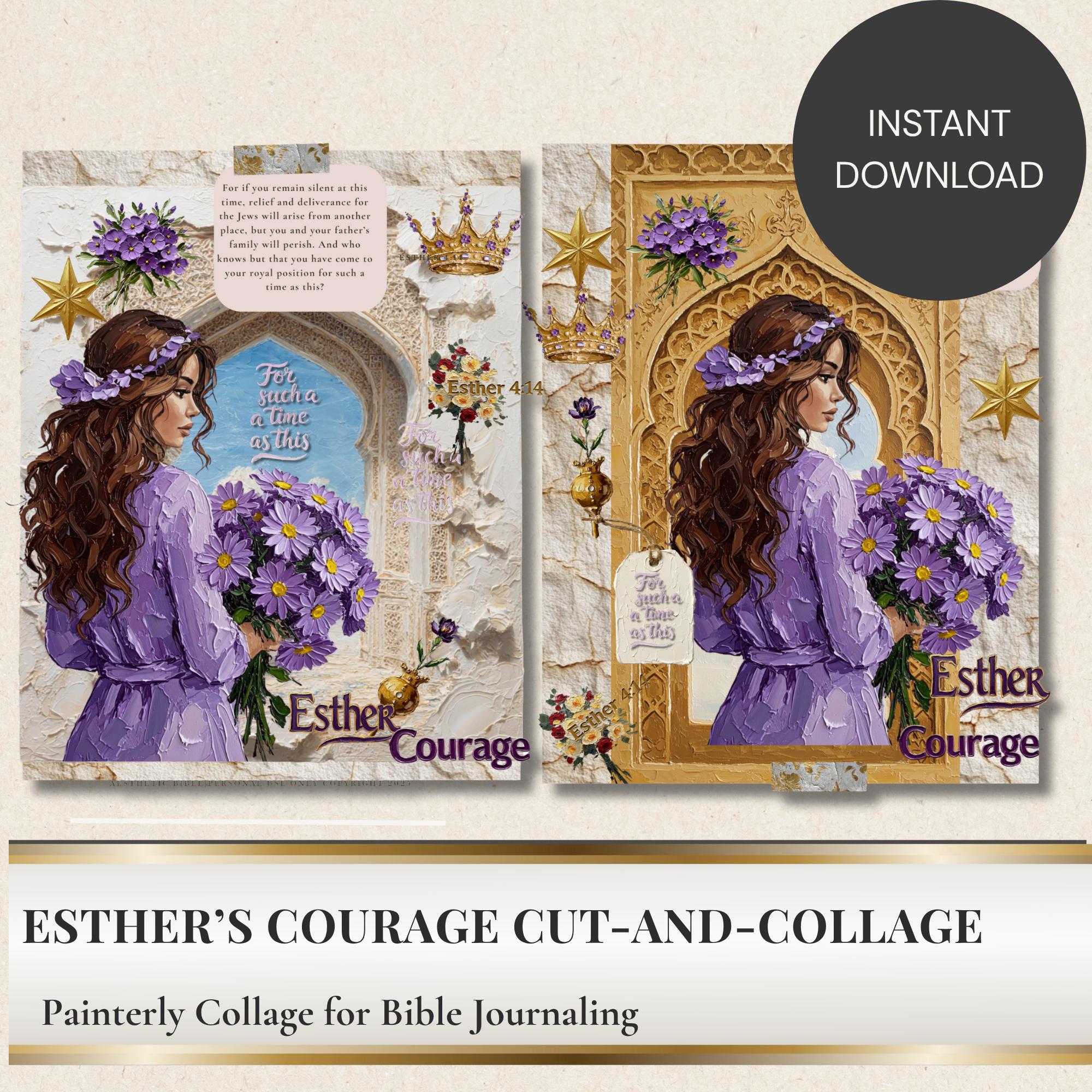 Queen Esther Collage Sheet: Printable Christian Stickers for Bible ...