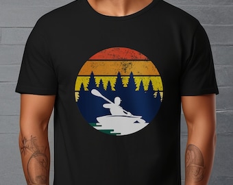 Camiseta de kayak, camiseta retro de aventura, regalo para amantes de la naturaleza, camiseta de camping, camiseta de remo, regalo perfecto para kayakistas.