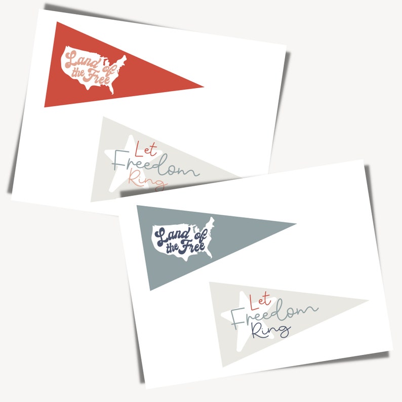 Patriotic 4th of July Editable Printable Flags Tags Instant Download - Etsy