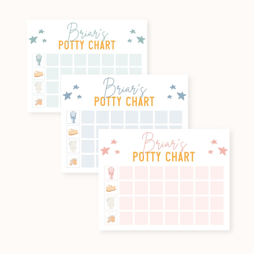 Potty Training Chart Calendar Printable Poster Instant Etsy