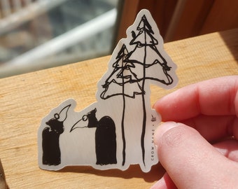 The Original Plague Doctor Sticker, Crows and Trees Vinyl Waterproof Sticker