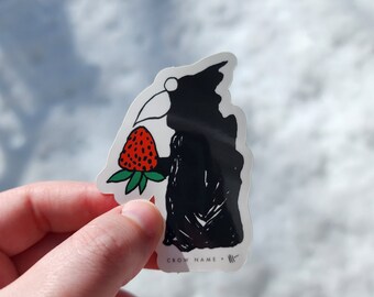Strawberry Crow Plague Doctor Vinyl Sticker, UV Protected