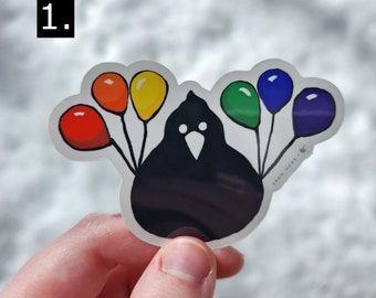 Pride Pest Doktor Crow Ballon Aufkleber, LGBT+ Vinyl Aufkleber